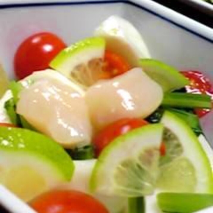 箸休めに!らくらく、ほたてとかぶのサラダ